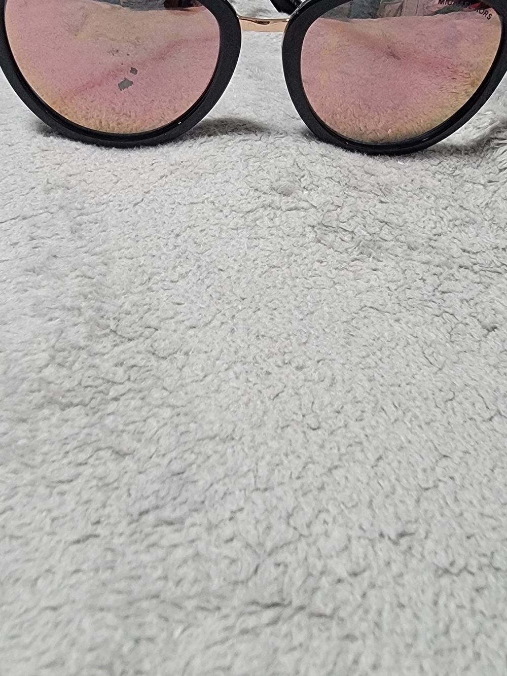 Michael Kors Black Frame Sunglasses with Pink Mirrored Lenses